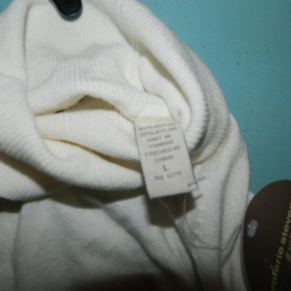 Valerie Stevens Cream Turtle Mock Neck Top L (FF-33) - Picture 4 of 4